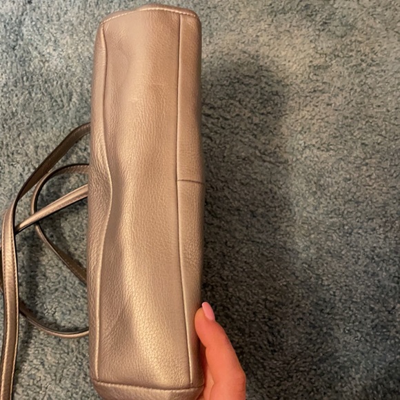 Coach Pebble Leather Metallic Satchel - Picture 3 of 4